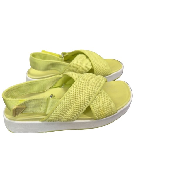 UGG Nella Slingback Platform Sandals Neon Yellow Green Mesh Fabric sz US 6 - Picture 2 of 6